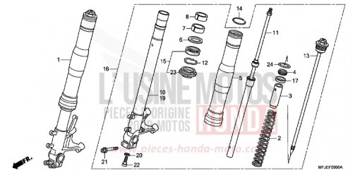 FOURCHETTE AVANT CBR600RAC de 2012